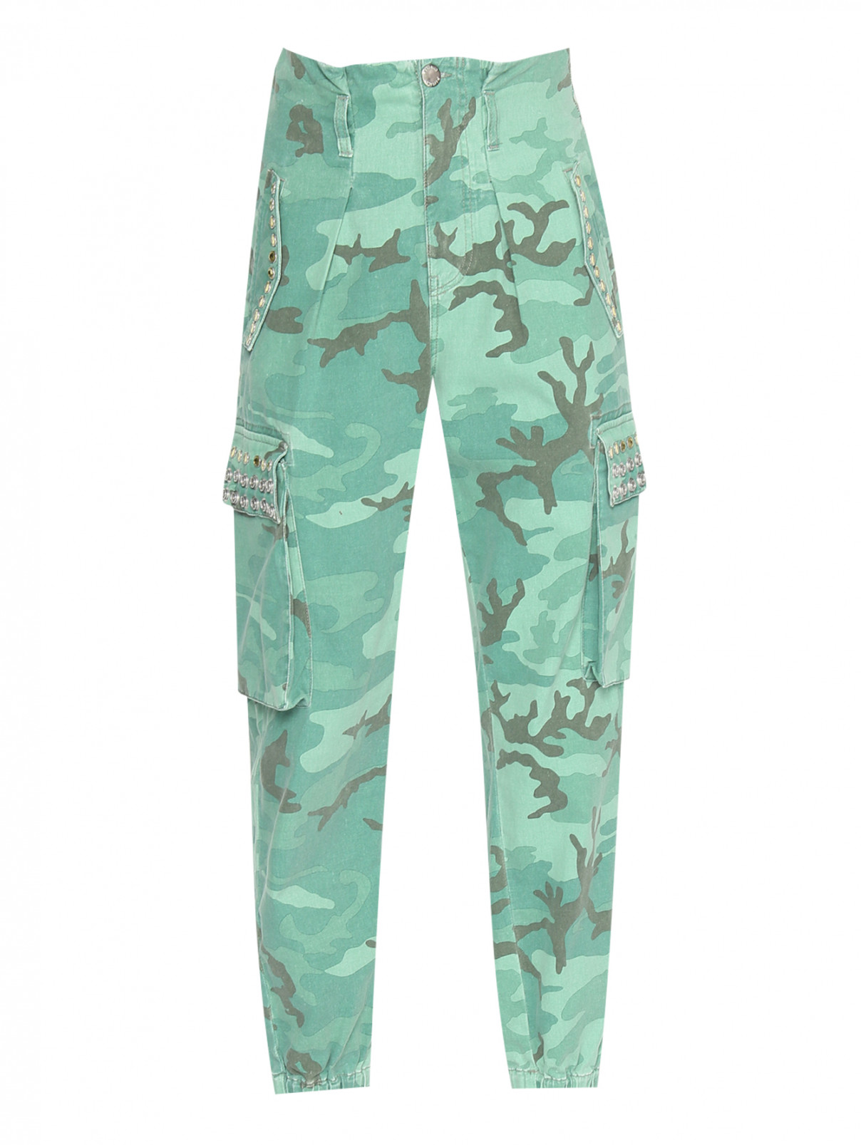 Хлопковые брюки с декором PINKO  –  Общий вид  – Цвет:  Узор