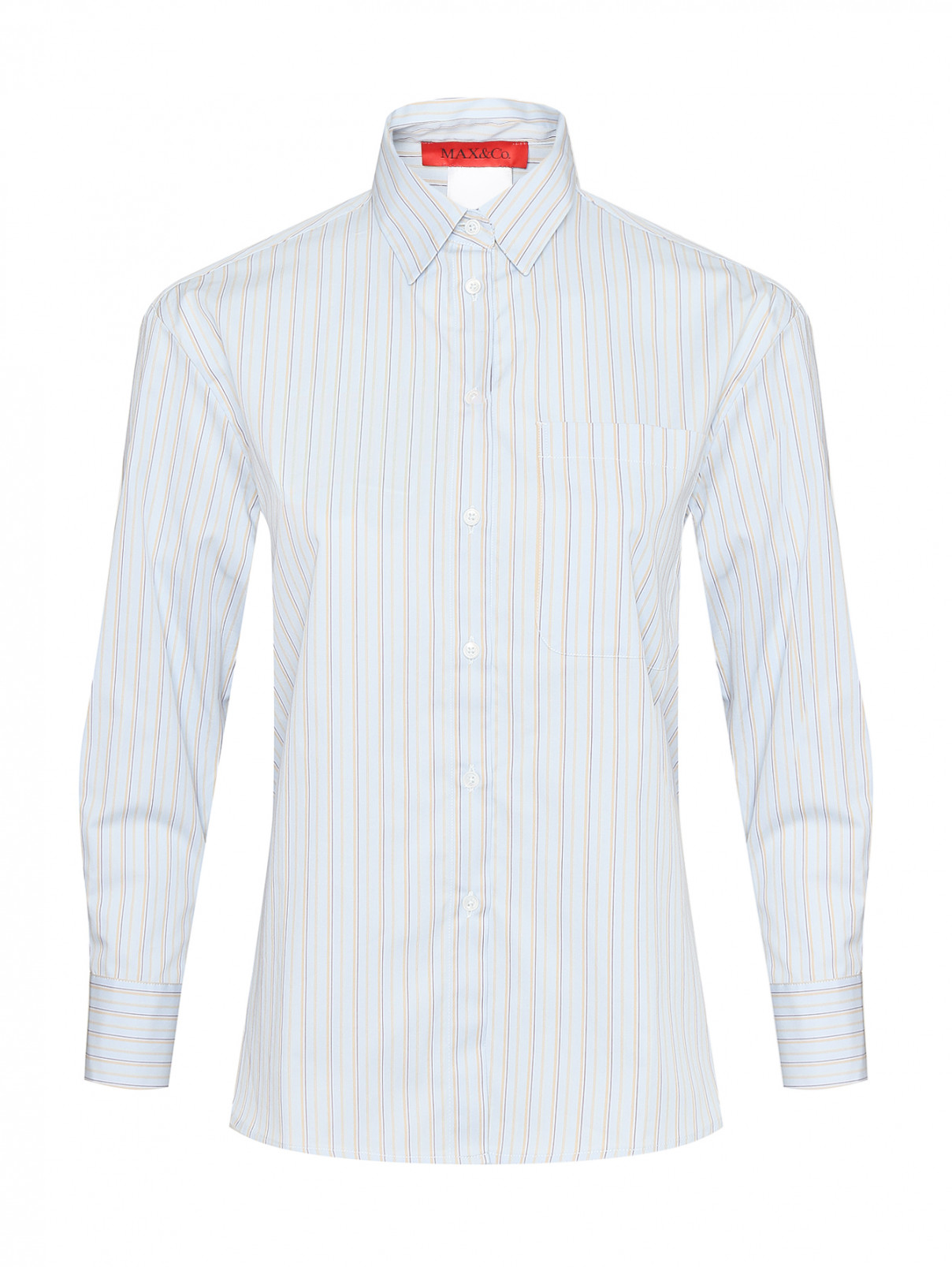 Рубашка в полоску Max&Co  –  Общий вид  – Цвет:  Синий