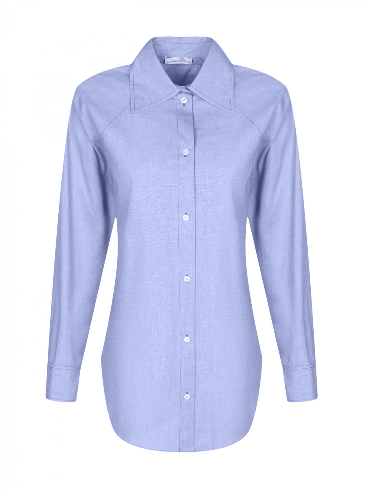 Блуза свободного кроя из хлопка Nina Ricci  –  Общий вид  – Цвет:  Синий