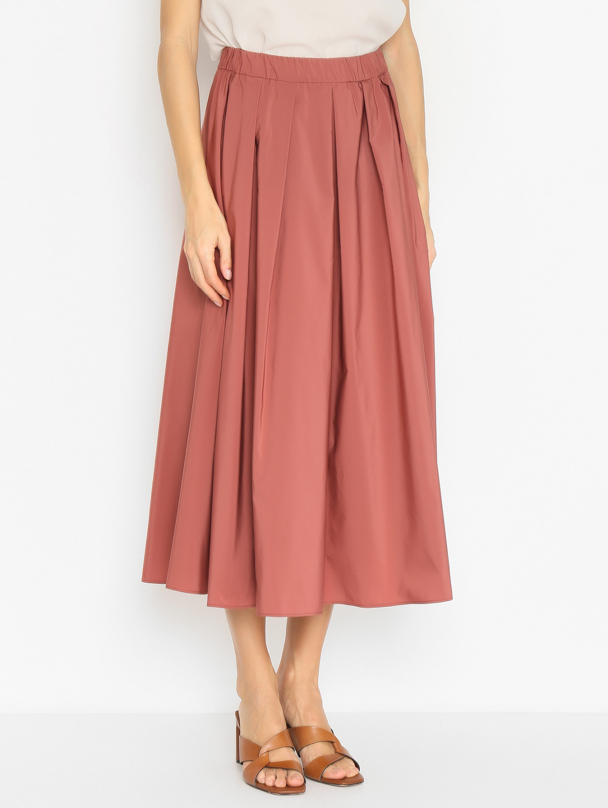 Юбка-миди на резинке Weekend Max Mara  –  МодельВерхНиз  – Цвет:  Коричневый