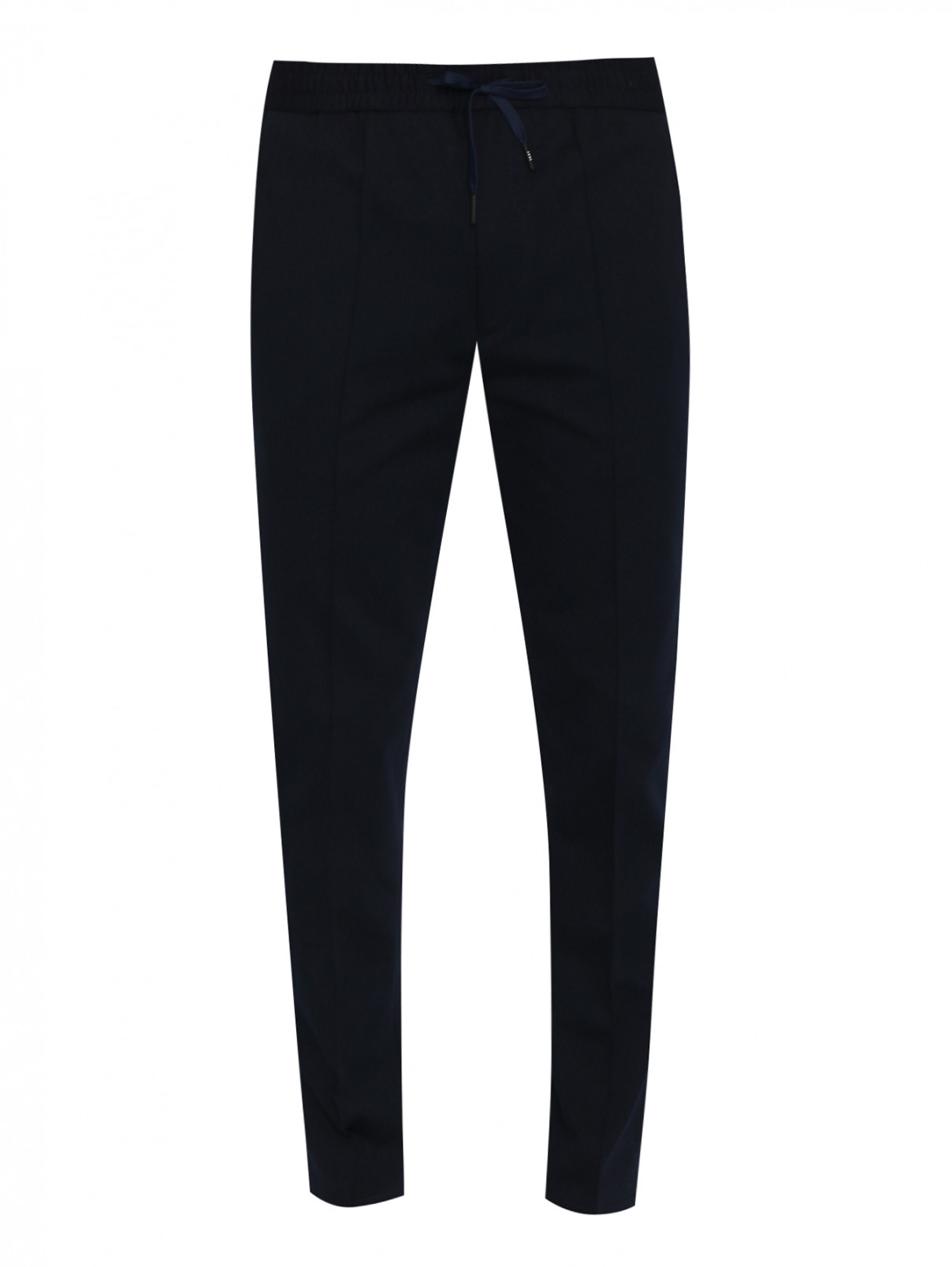 Трикотажные брюки из хлопка на резинке с карманами Circolo  –  Общий вид  – Цвет:  Синий