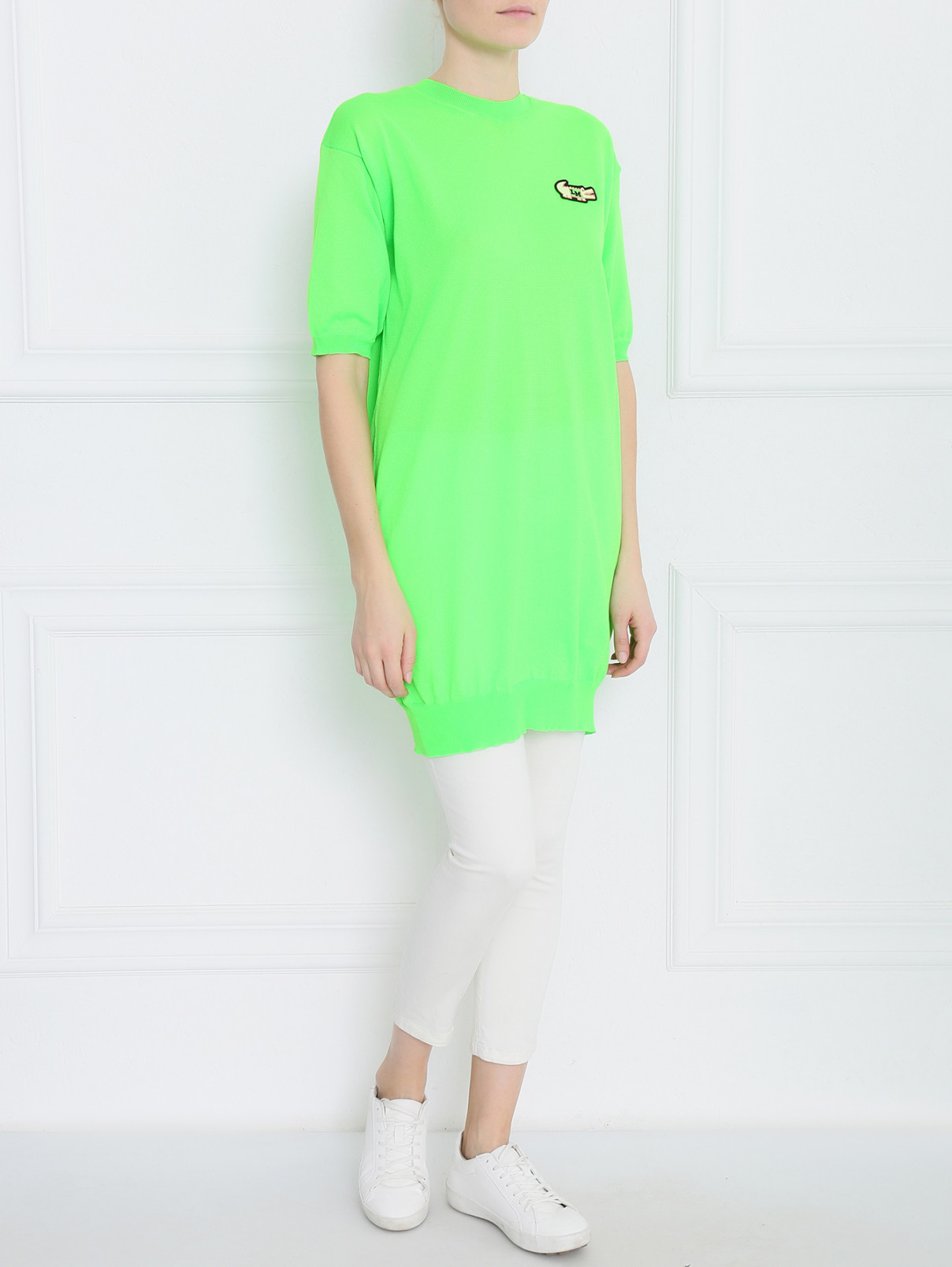 Платье-мини свободного кроя Moschino Love  –  Модель Общий вид  – Цвет:  Зеленый