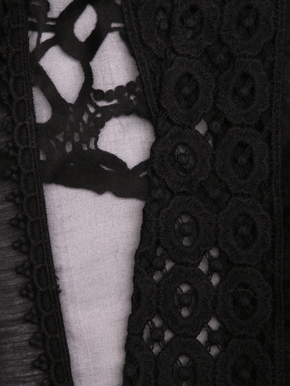 Комбинированный жилет из шелка и хлопка TWINSET  –  Деталь1  – Цвет:  Черный