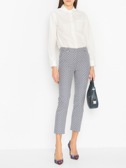 Брюки из смешанного хлопка с узором Weekend Max Mara - МодельОбщийВид