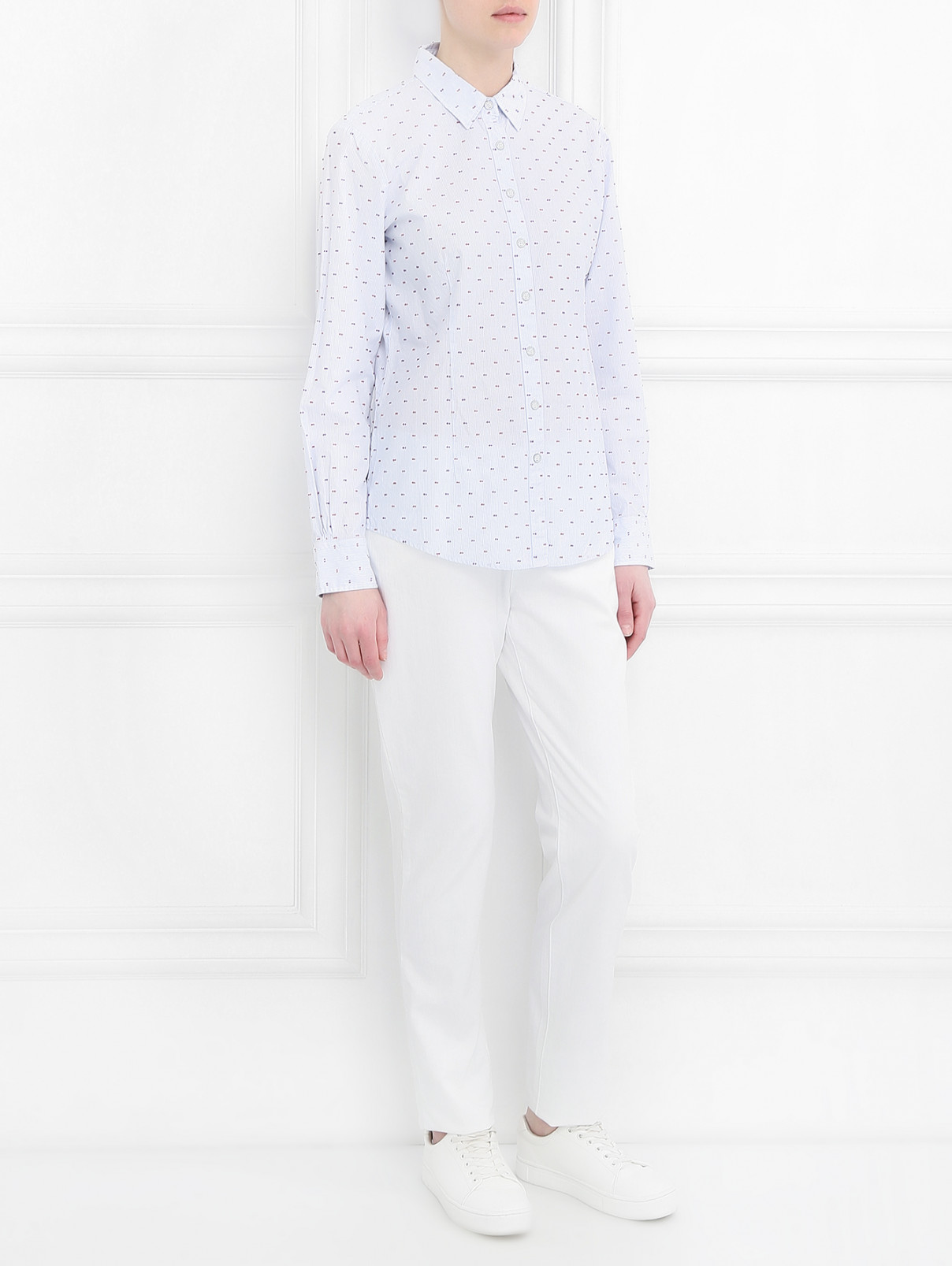 Джинсы прямого кроя с клепками Armani Jeans  –  Модель Общий вид  – Цвет:  Белый