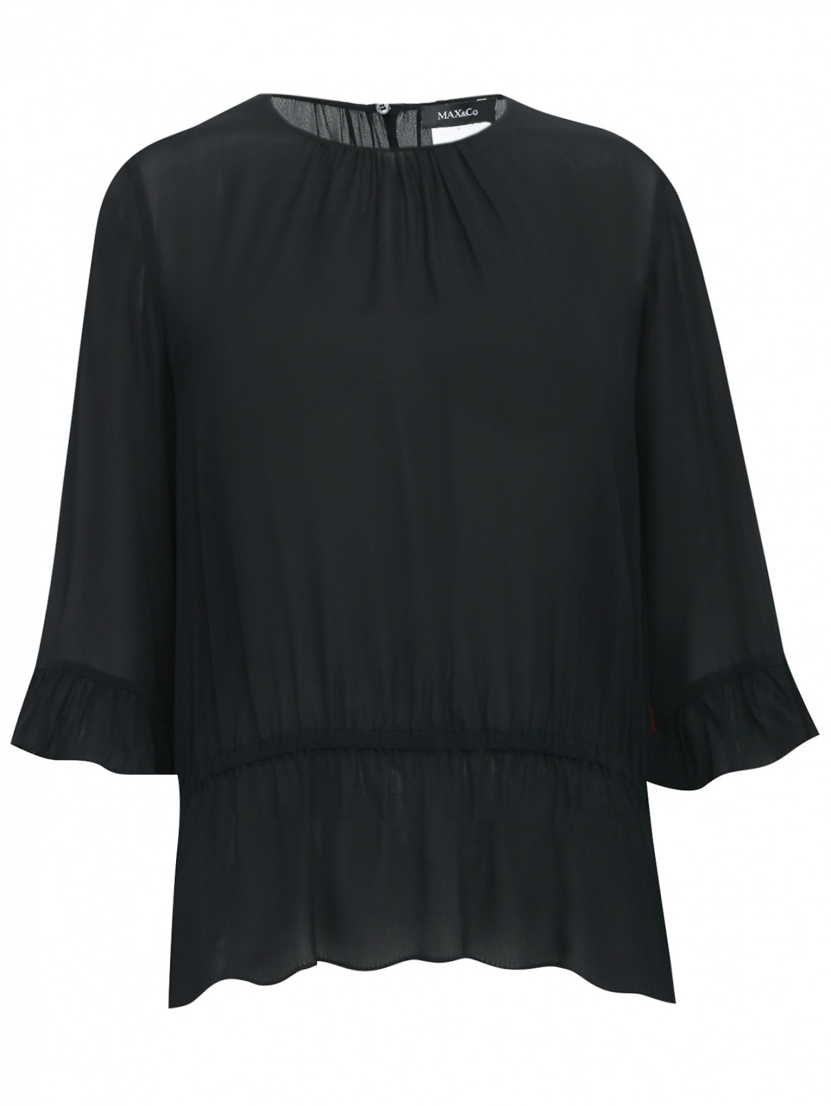 Блуза свободного кроя с рукавами 3/4 Max&Co  –  Общий вид  – Цвет:  Черный