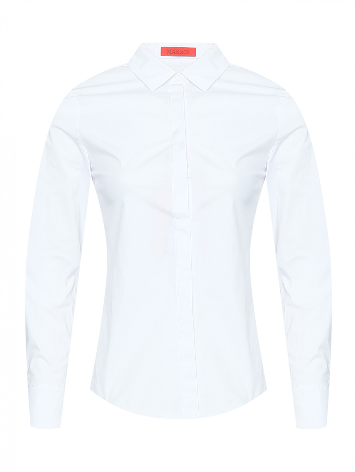 Рубашка из хлопка Max&Co  –  Общий вид  – Цвет:  Белый