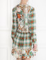 Платье-мини из шелка с цветочным узором Alberta Ferretti  –  МодельВерхНиз1