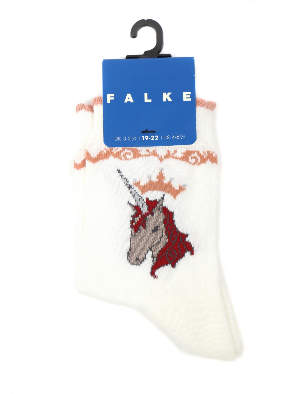 Носки из хлопка с узором Falke  –  Общий вид  – Цвет:  Белый