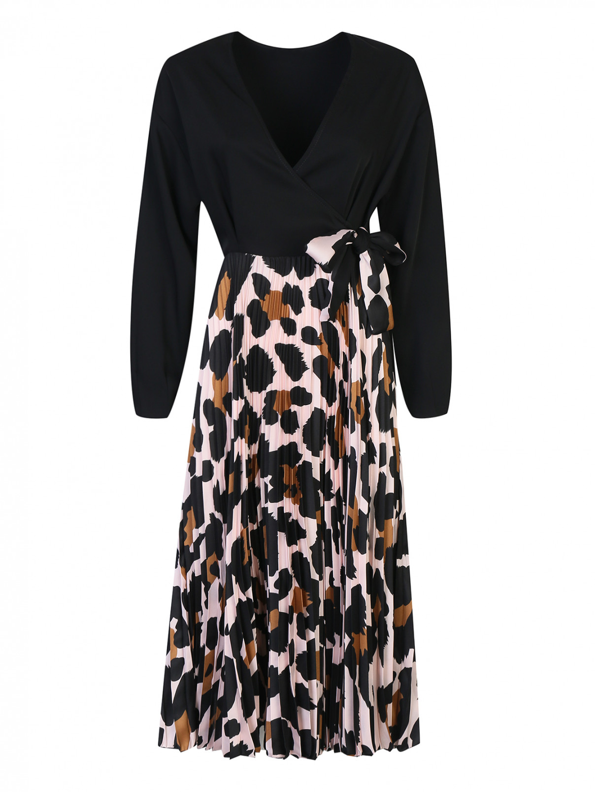 Платье с плиссированной юбкой Sfizio  –  Общий вид  – Цвет:  Черный