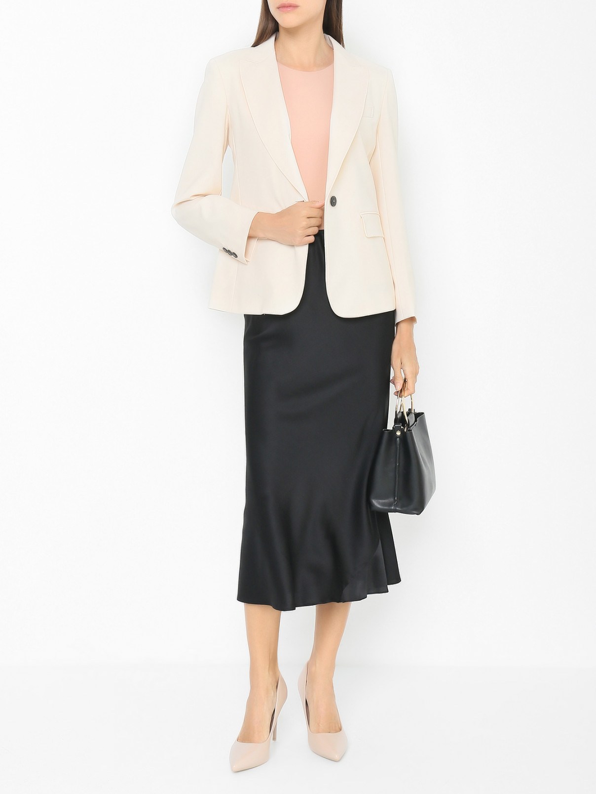 Шерстяной однобортный жакет Weekend Max Mara  –  МодельОбщийВид  – Цвет:  Белый
