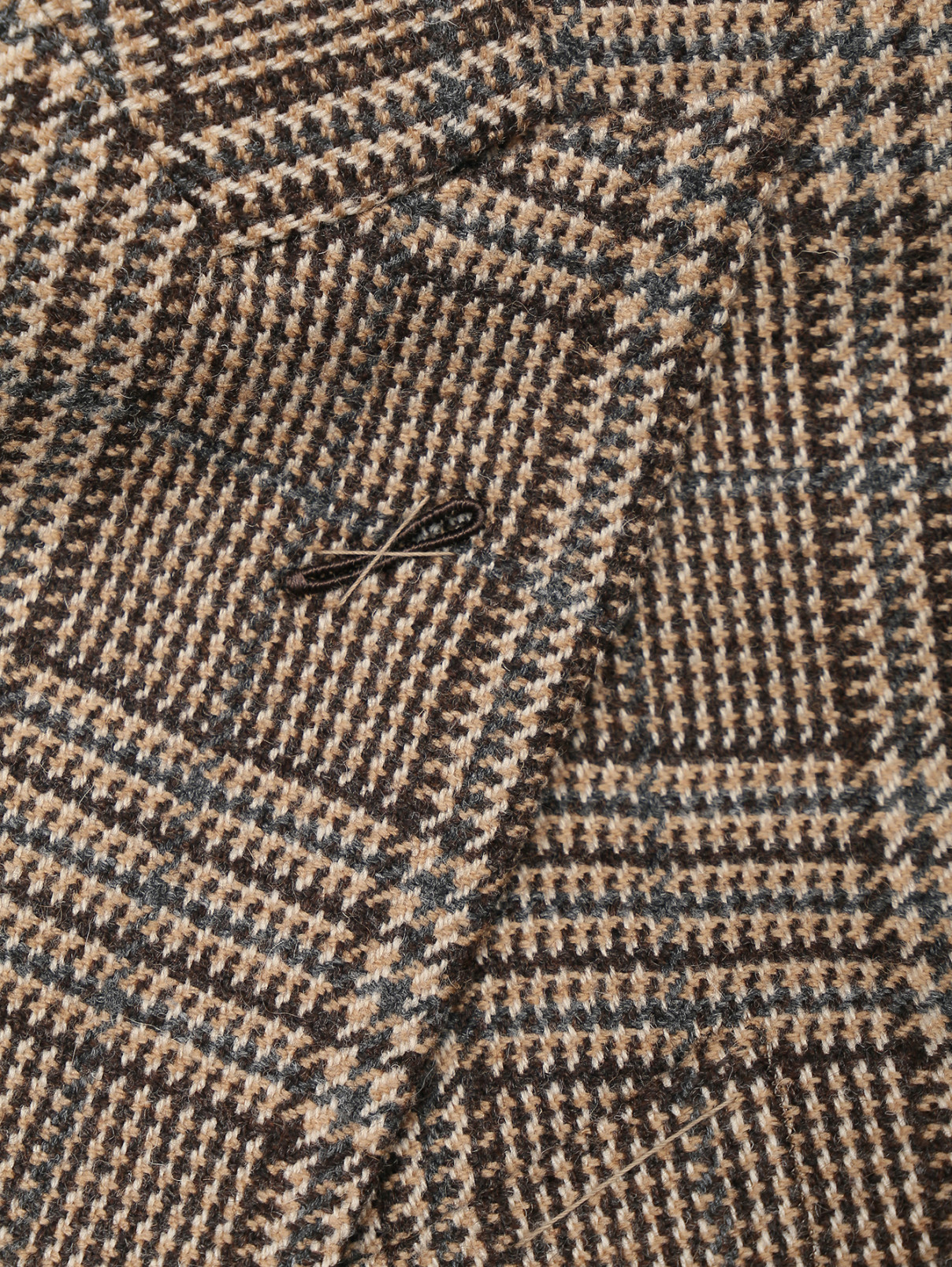 Пиджак из шерсти с узором гусиная лапка LARDINI  –  Деталь  – Цвет:  Коричневый