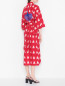 Платье-кимоно из хлопка с узором и вышивкой Kleed  –  МодельВерхНиз1