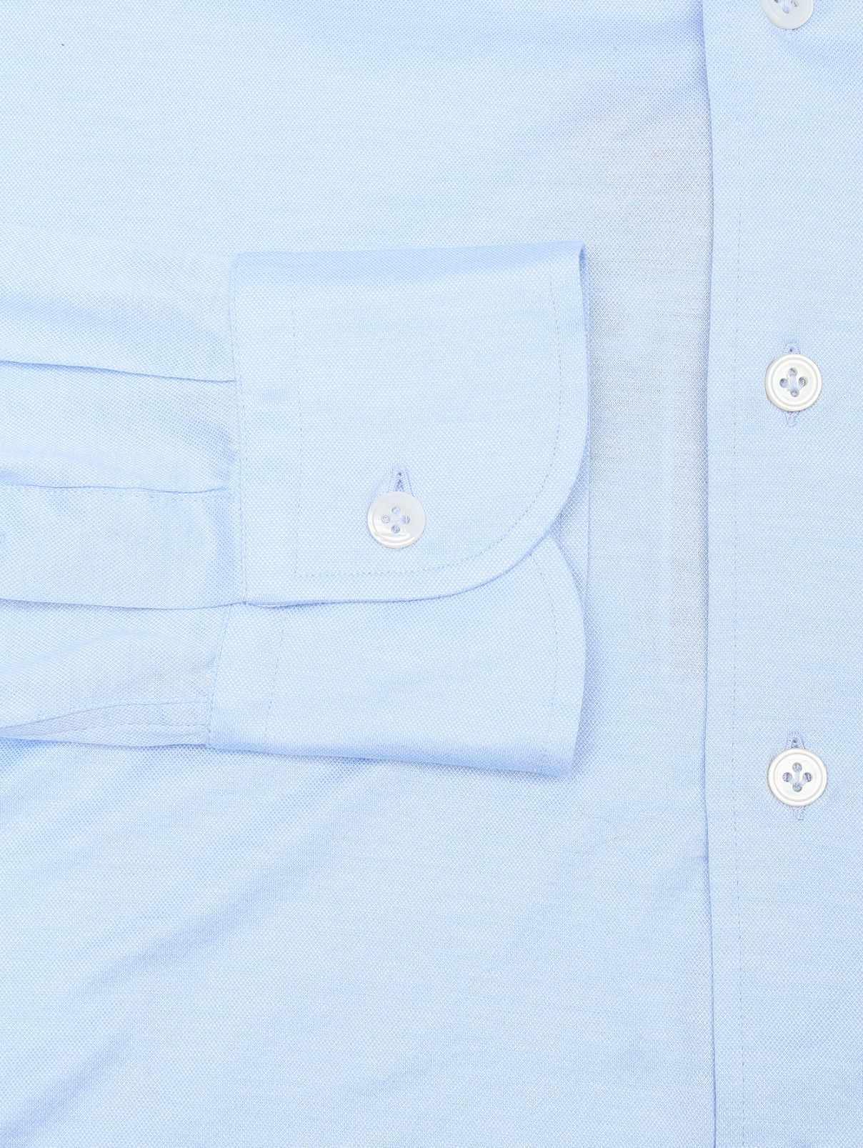 Однотонная рубашка из хлопка LARDINI  –  Деталь1  – Цвет:  Синий