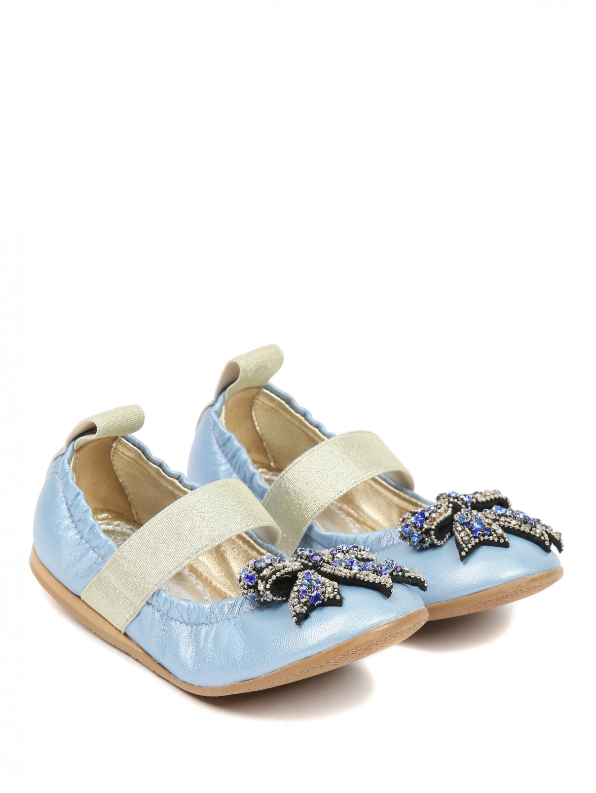 Туфли из кожи с узором MiMiSol  –  Общий вид  – Цвет:  Синий
