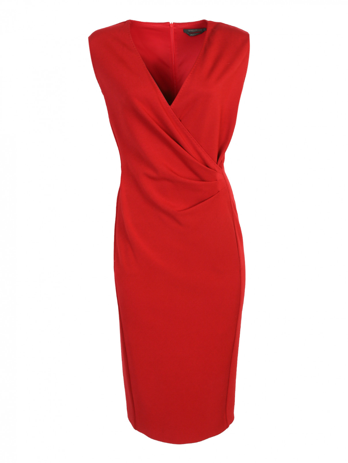 Платье-миди с драпировкой Marina Rinaldi  –  Общий вид  – Цвет:  Красный