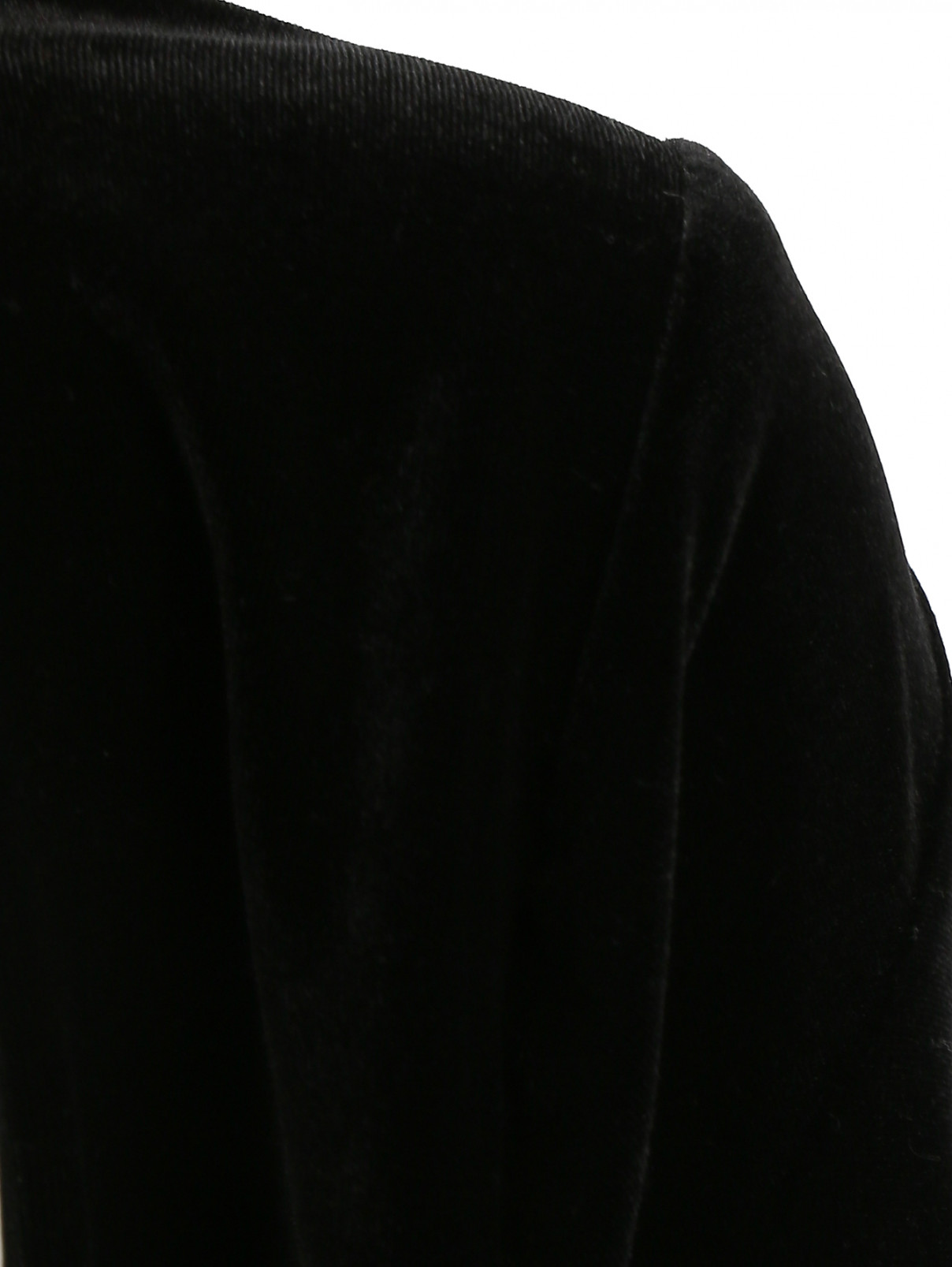 Бархатное болеро с длинными рукавами Suzanne Ermann  –  Деталь1  – Цвет:  Черный