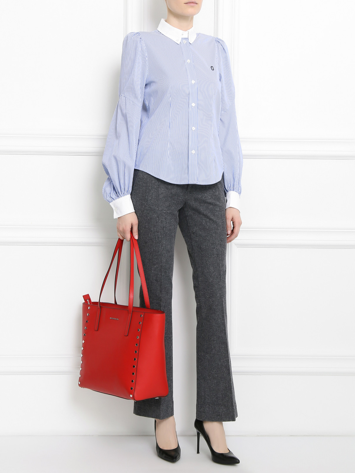 Рубашка из хлопка с узором "полоска" Marc Jacobs  –  Модель Общий вид  – Цвет:  Узор