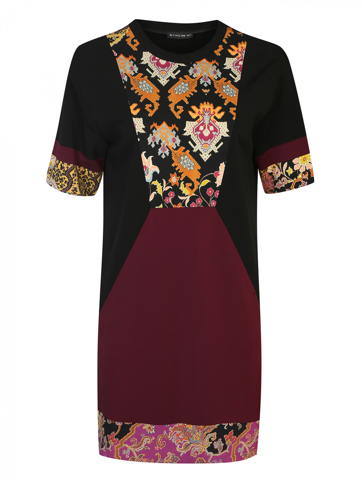 Платье из эластичной ткани с принтом Etro  –  Общий вид  – Цвет:  Черный