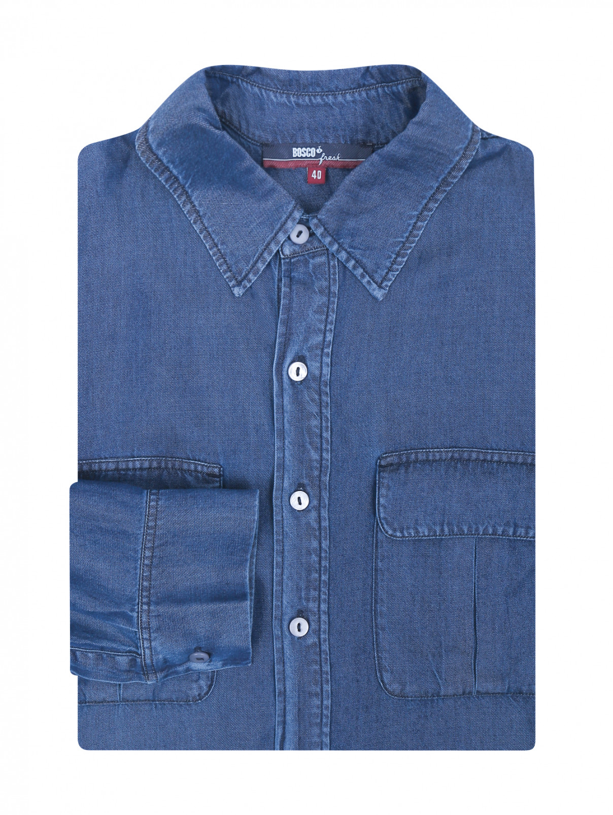Рубашка с нагрудными карманами BOSCO  –  Общий вид  – Цвет:  Синий