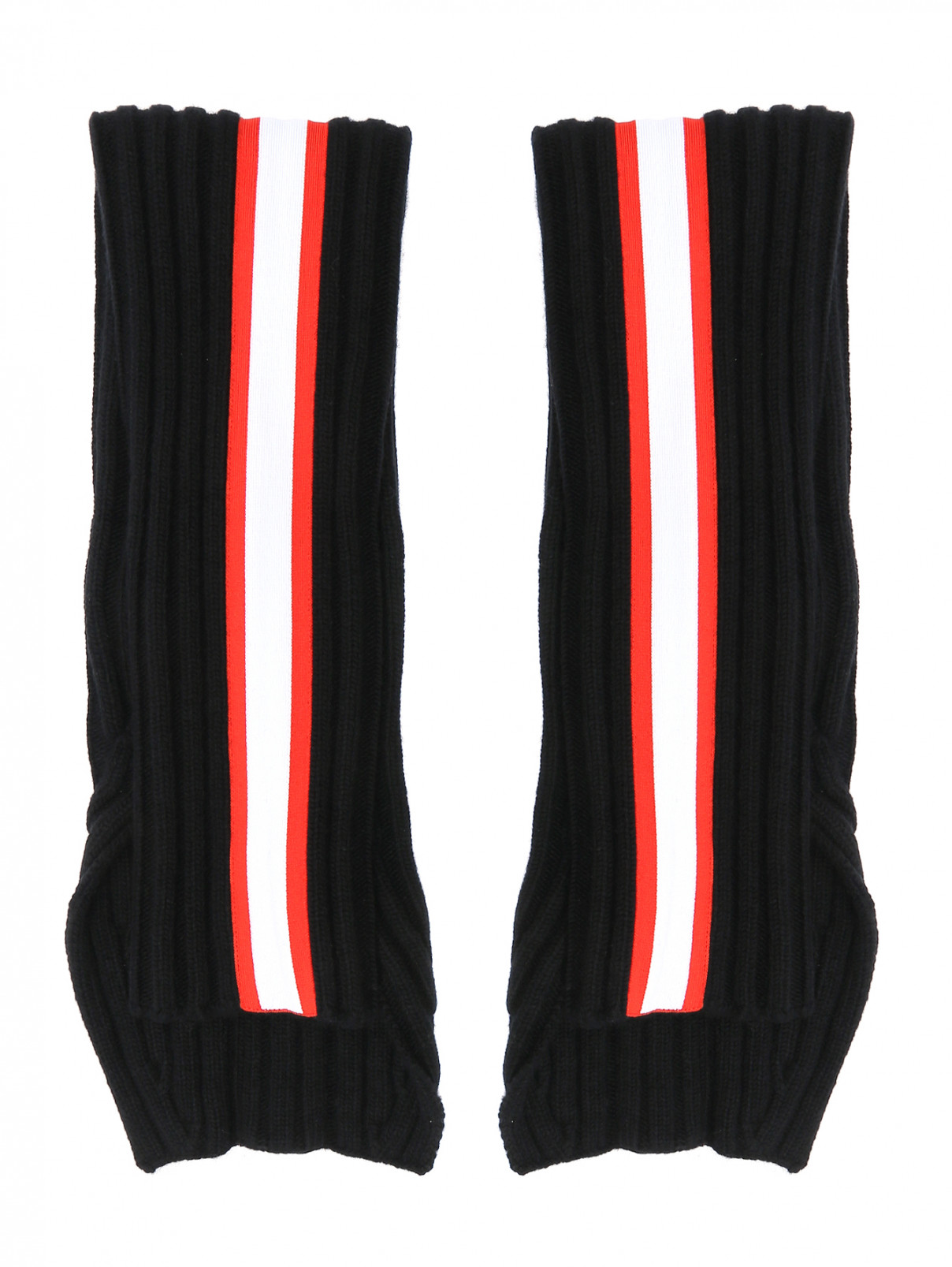 Высокие рукава-митенки с контрастной отделкой Calvin Klein 205W39NYC  –  Общий вид  – Цвет:  Черный