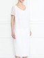 Платье-миди из хлопка с декоративной вышивкой Marina Rinaldi  –  МодельВерхНиз