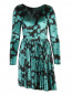 Платье-мини из бархата с цветочным узором Max&Co  –  Общий вид