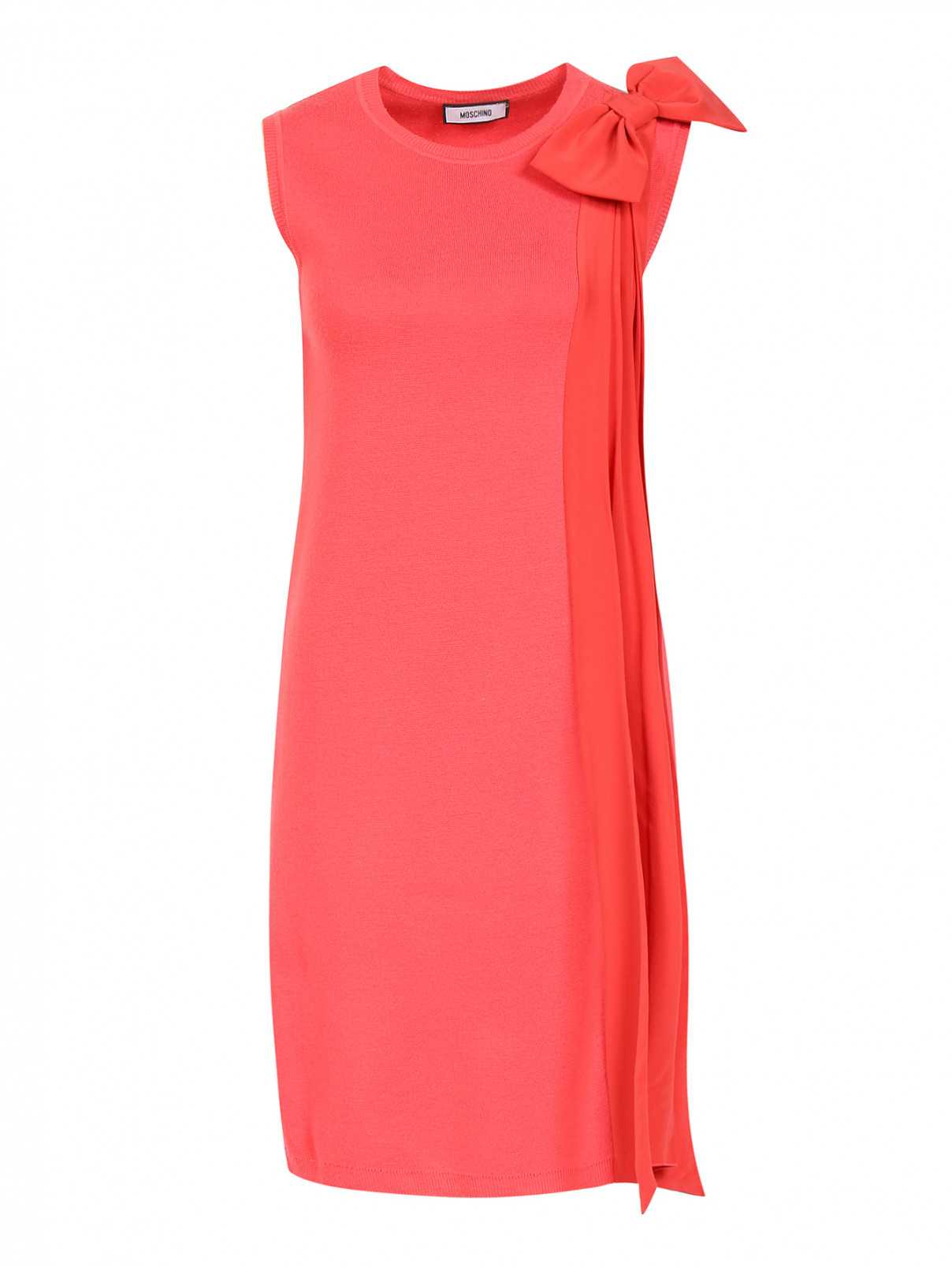 Платье из шерсти с драпировкой Moschino  –  Общий вид  – Цвет:  Розовый