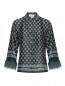 Блуза с аппликацией из перьев Ermanno Firenze  –  Общий вид