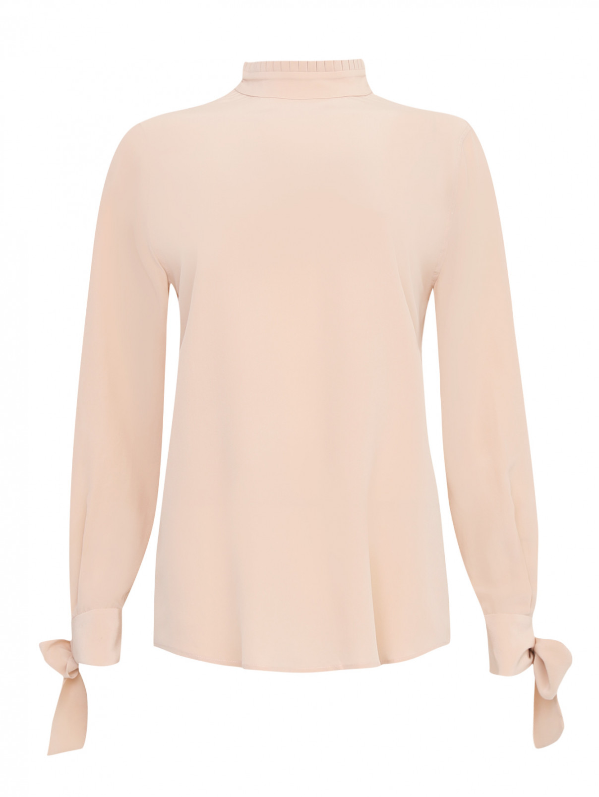 Блуза из шелка с декоративной отделкой Equipment  –  Общий вид  – Цвет:  Розовый