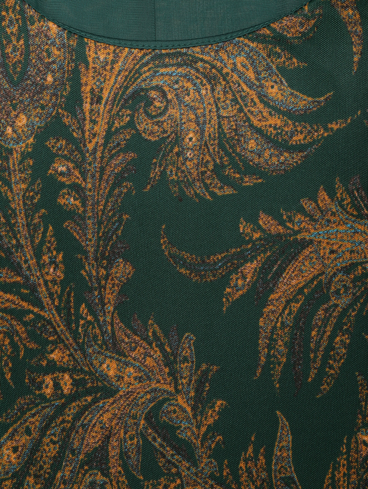 Платье из вискозы с поясом и узорм Etro  –  Деталь1  – Цвет:  Зеленый