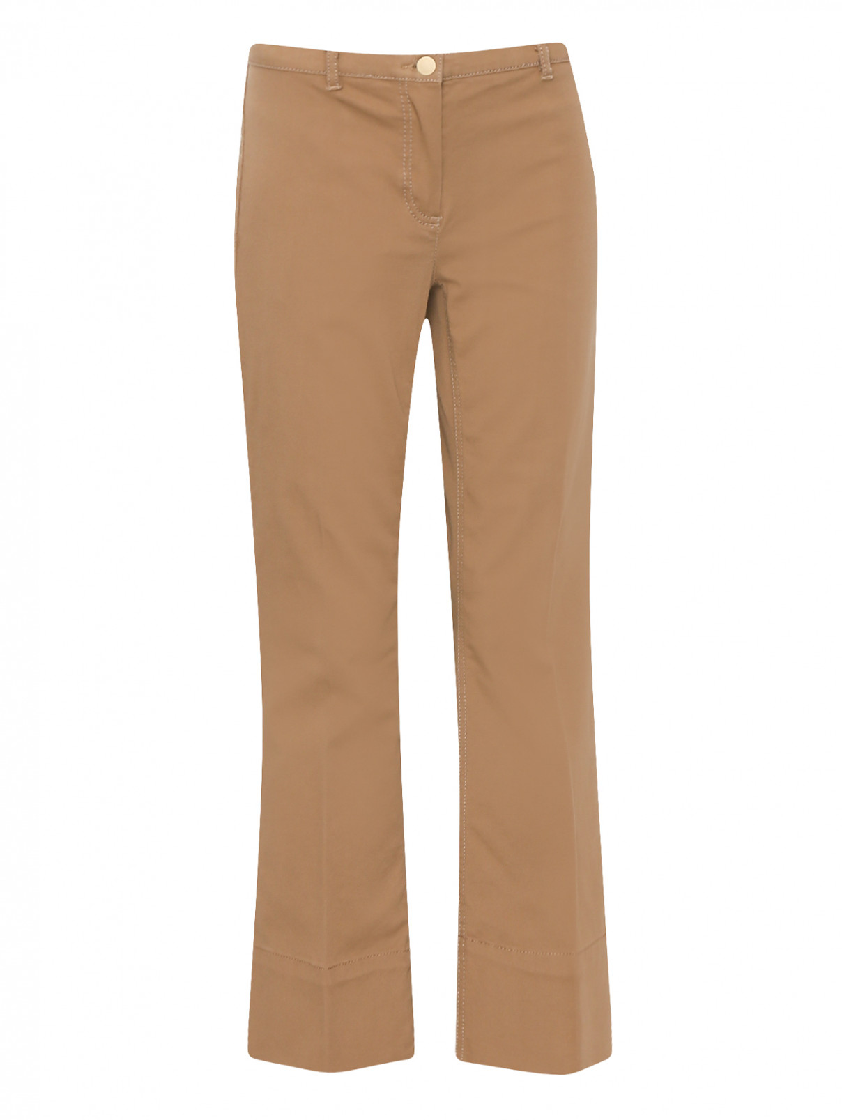 Укороченные брюки из хлопка Max Mara  –  Общий вид  – Цвет:  Коричневый