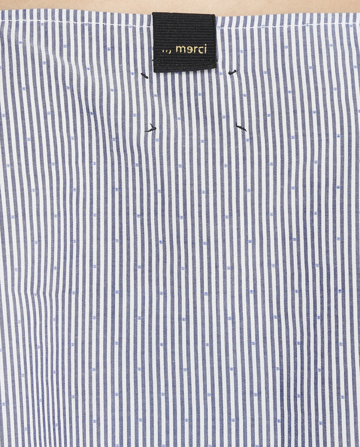 Хлопковая рубашка свободного кроя с вырезом Merсi  –  Деталь  – Цвет:  Синий