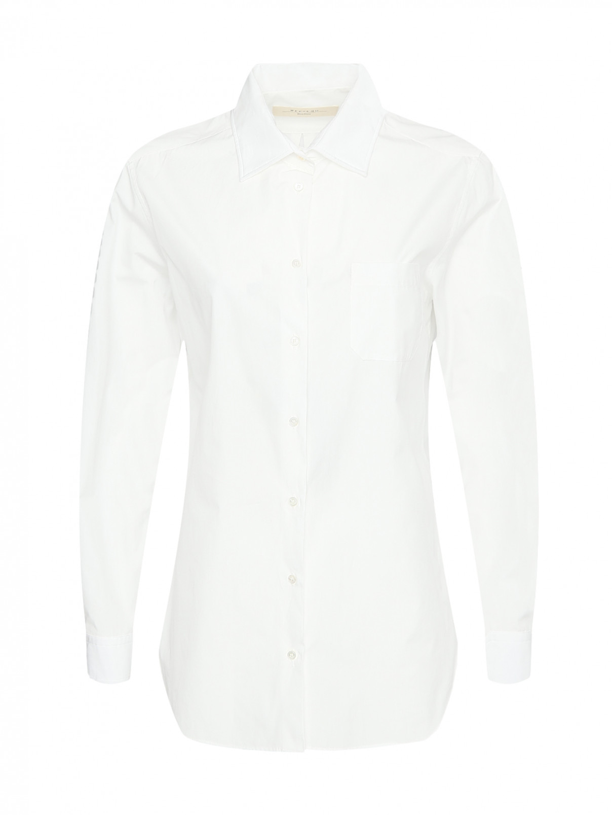 Рубашка из хлопка с карманом Weekend Max Mara  –  Общий вид  – Цвет:  Белый