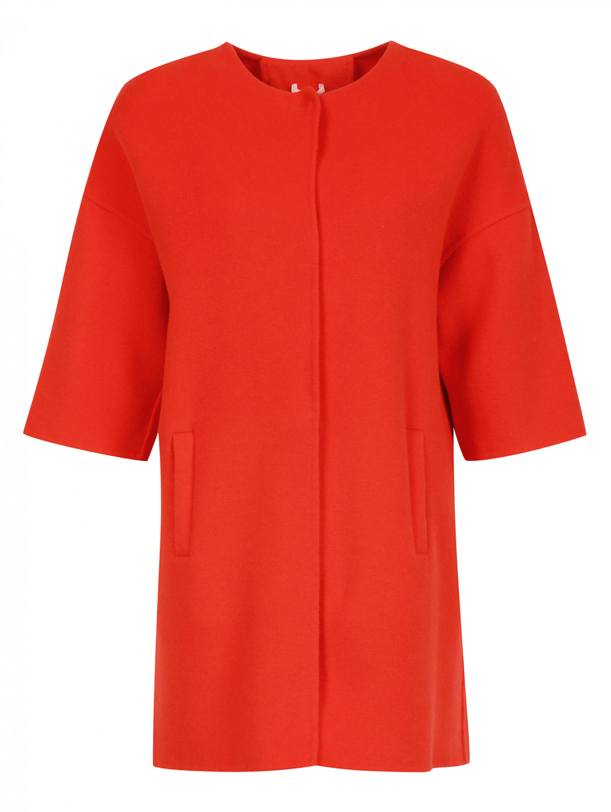 Пальто из шерсти и кашемира с рукавами 3/4 P.A.R.O.S.H.  –  Общий вид  – Цвет:  Красный
