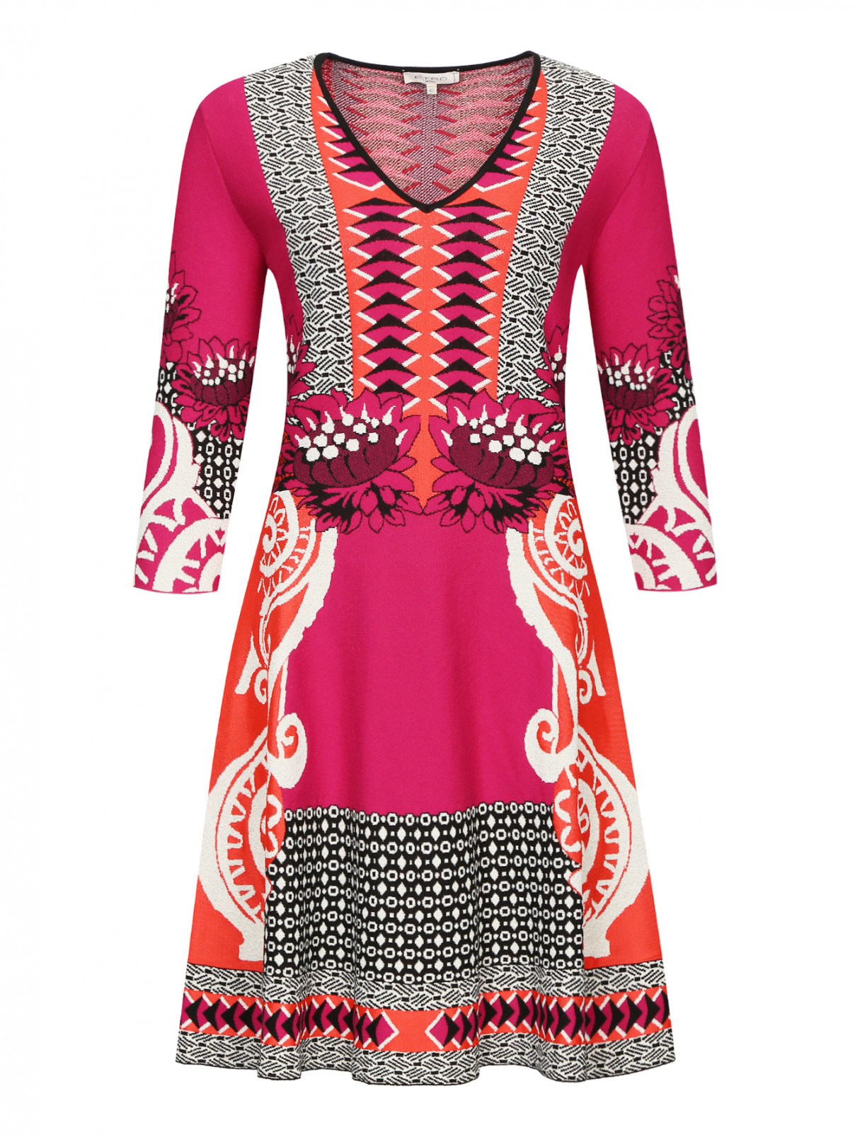 Трикотажное платье с абстрактным узором Etro  –  Общий вид  – Цвет:  Мультиколор