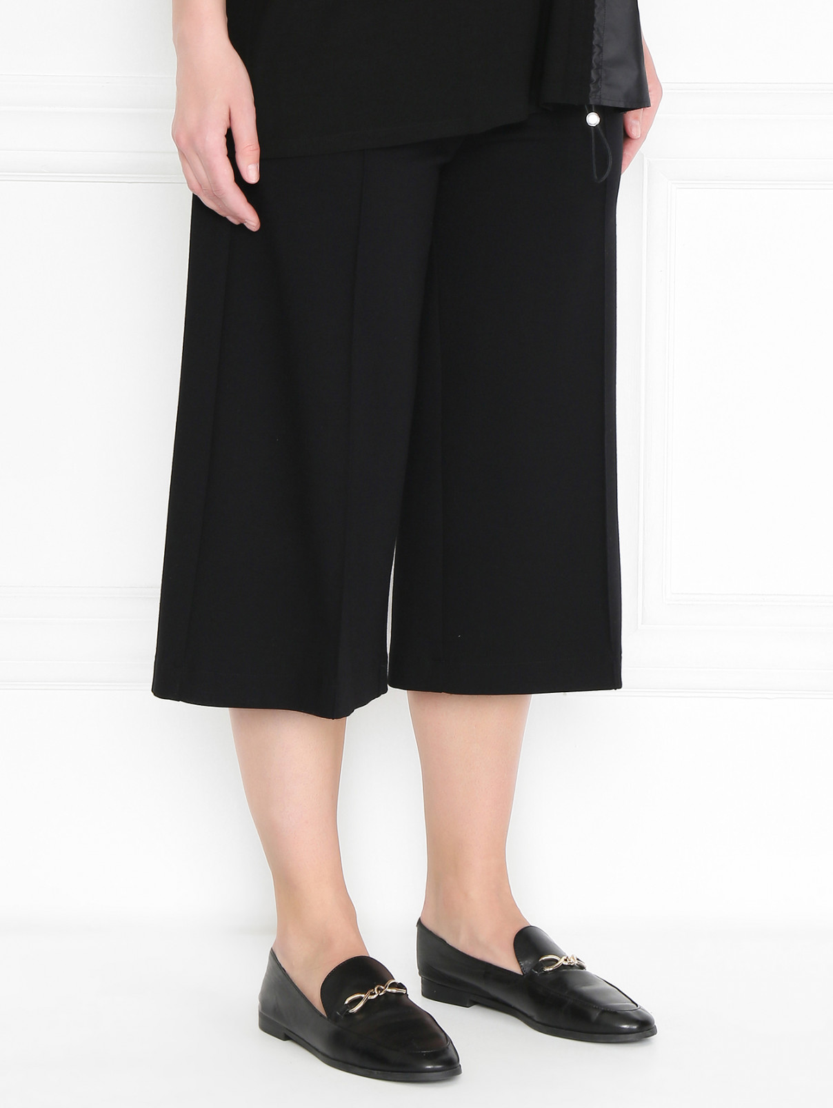 Укороченные брюки из смешанной вискозы Marina Rinaldi  –  МодельВерхНиз  – Цвет:  Черный