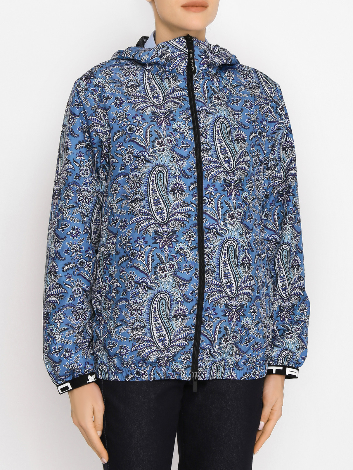 Куртка на молнии с узором Etro  –  МодельВерхНиз  – Цвет:  Синий