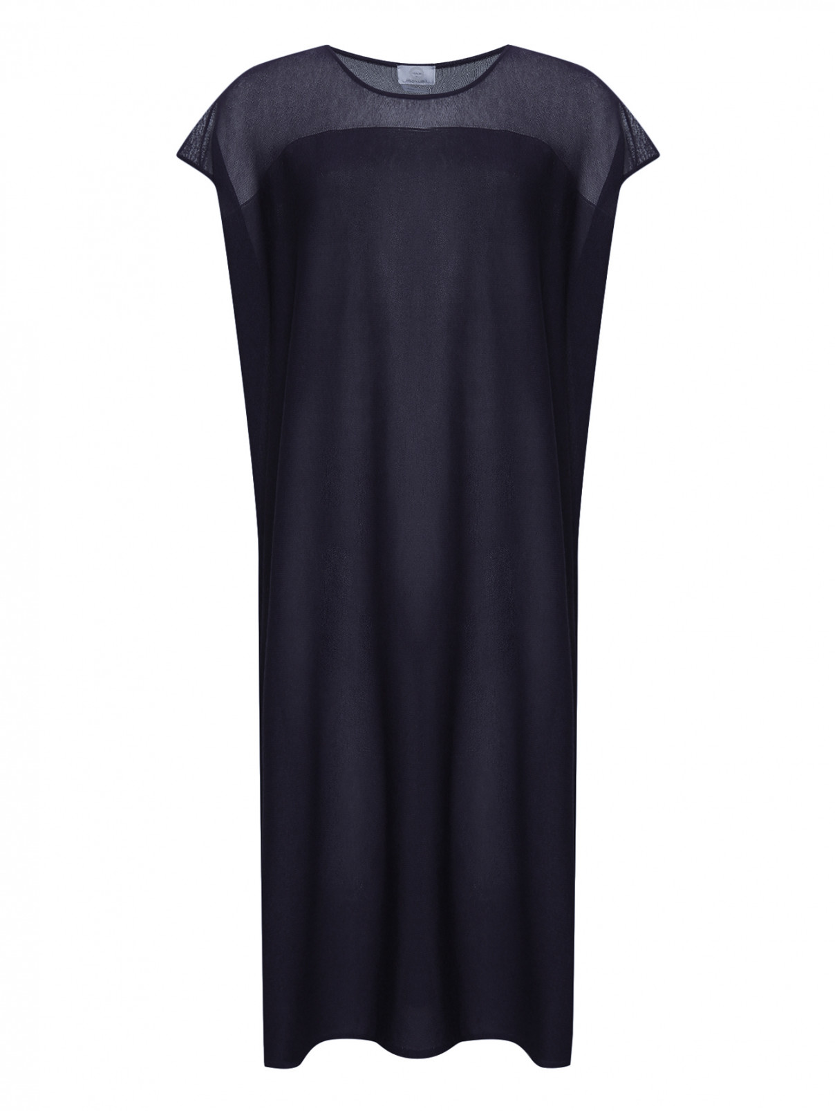 Трикотажное платье свободного кроя Marina Rinaldi  –  Общий вид  – Цвет:  Синий