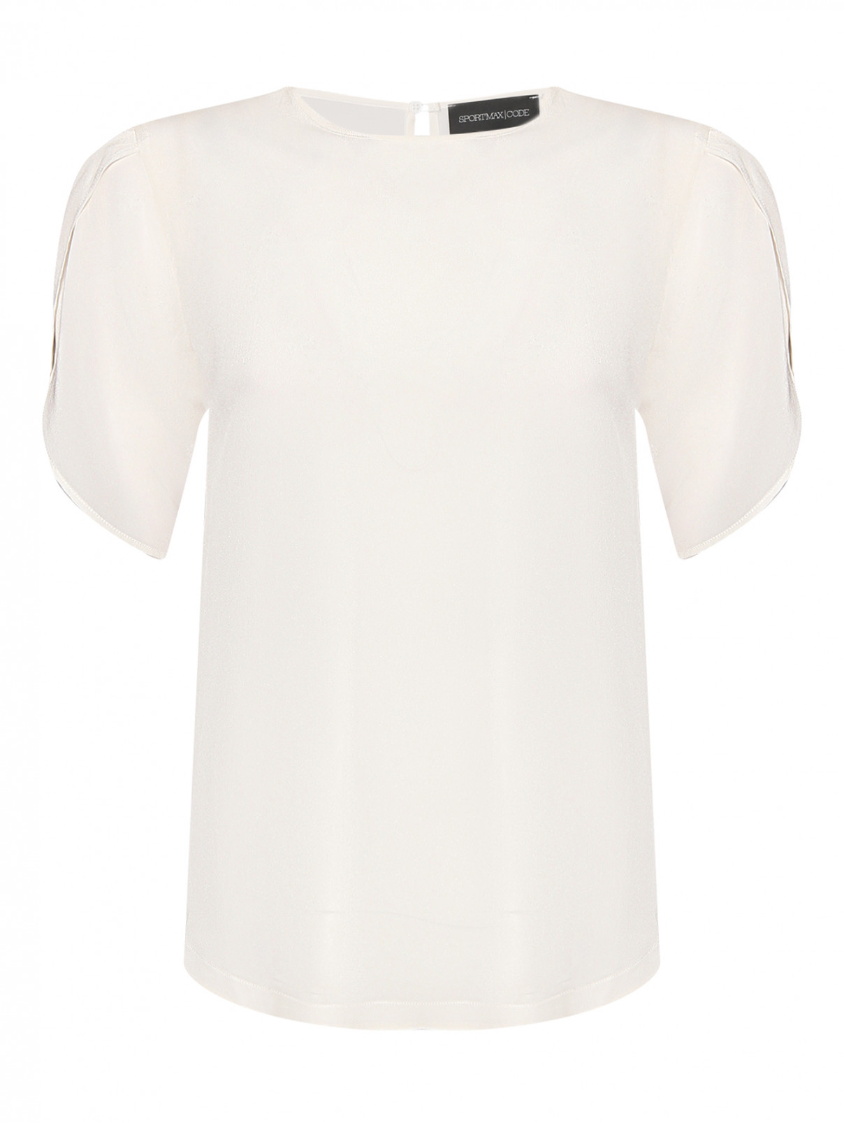 Блуза свободного кроя с короткими рукавами Sportmax  –  Общий вид  – Цвет:  Белый