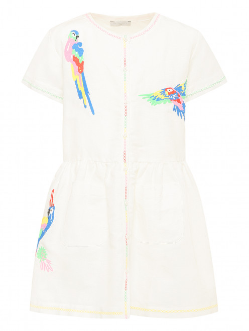 Платье изо льна и хлопка Stella McCartney kids - Общий вид