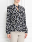 Шелковая блуза с цветочным принтом Persona by Marina Rinaldi  –  Модель Верх-Низ