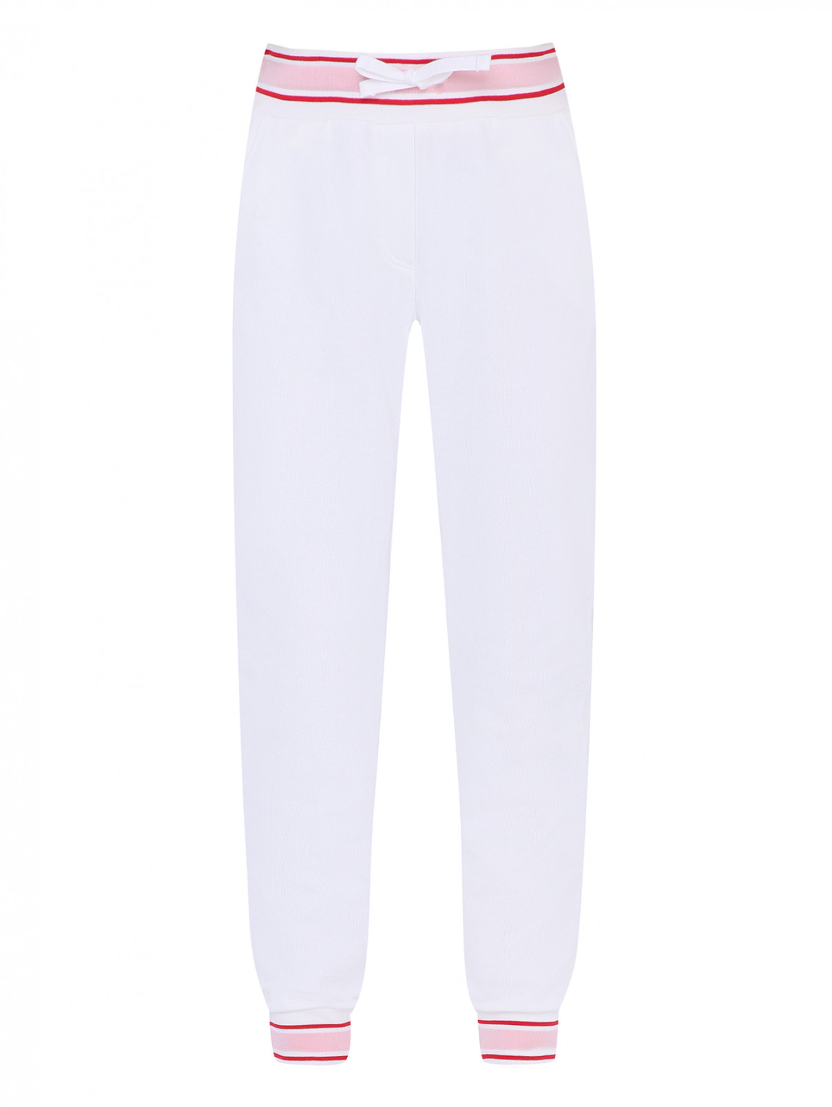 Трикотажные брюки на резинке Dolce & Gabbana  –  Общий вид  – Цвет:  Белый