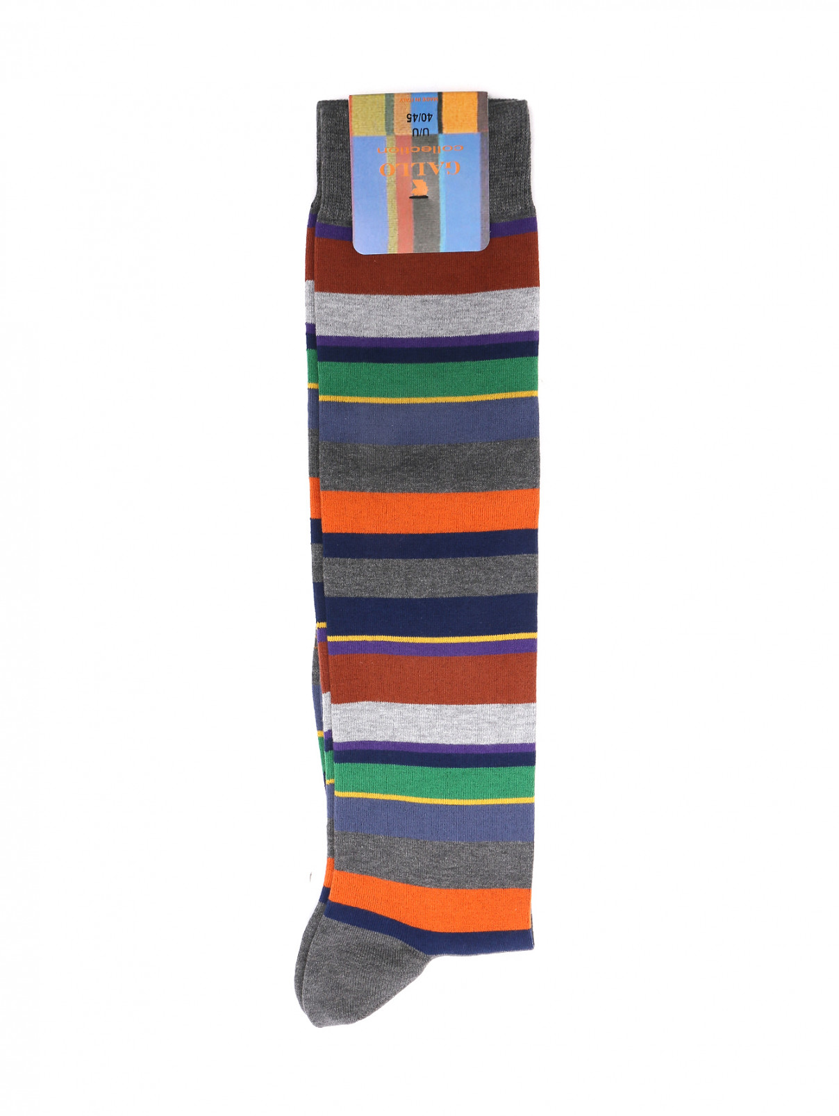 Носки из хлопка с узором "полоска" Gallo  –  Общий вид  – Цвет:  Мультиколор