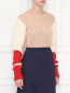 Джемпер из шерсти с контрастными рукавами Calvin Klein 205W39NYC  –  МодельВерхНиз