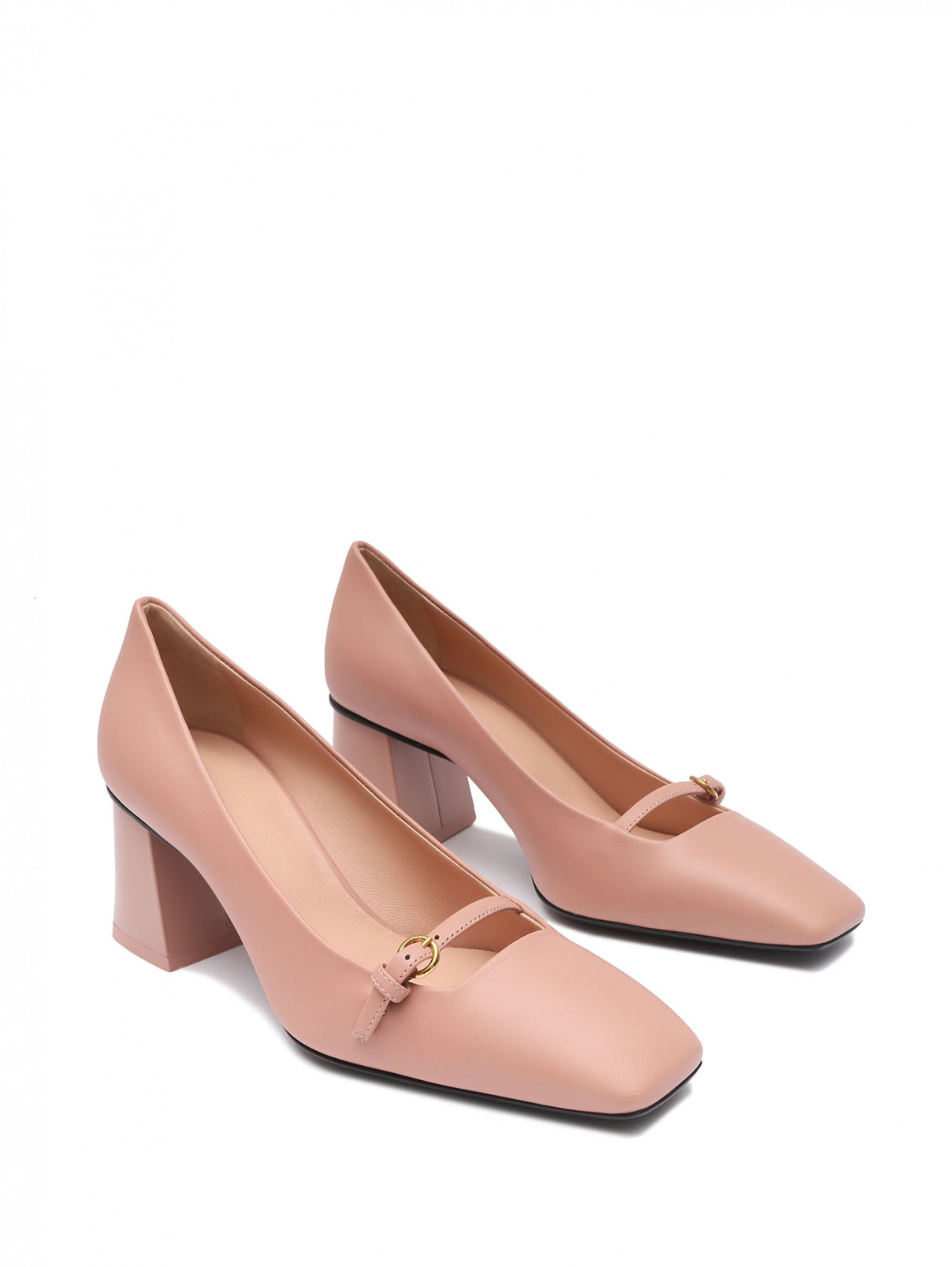 Туфли из кожи на каблуке Max Mara  –  Общий вид  – Цвет:  Розовый