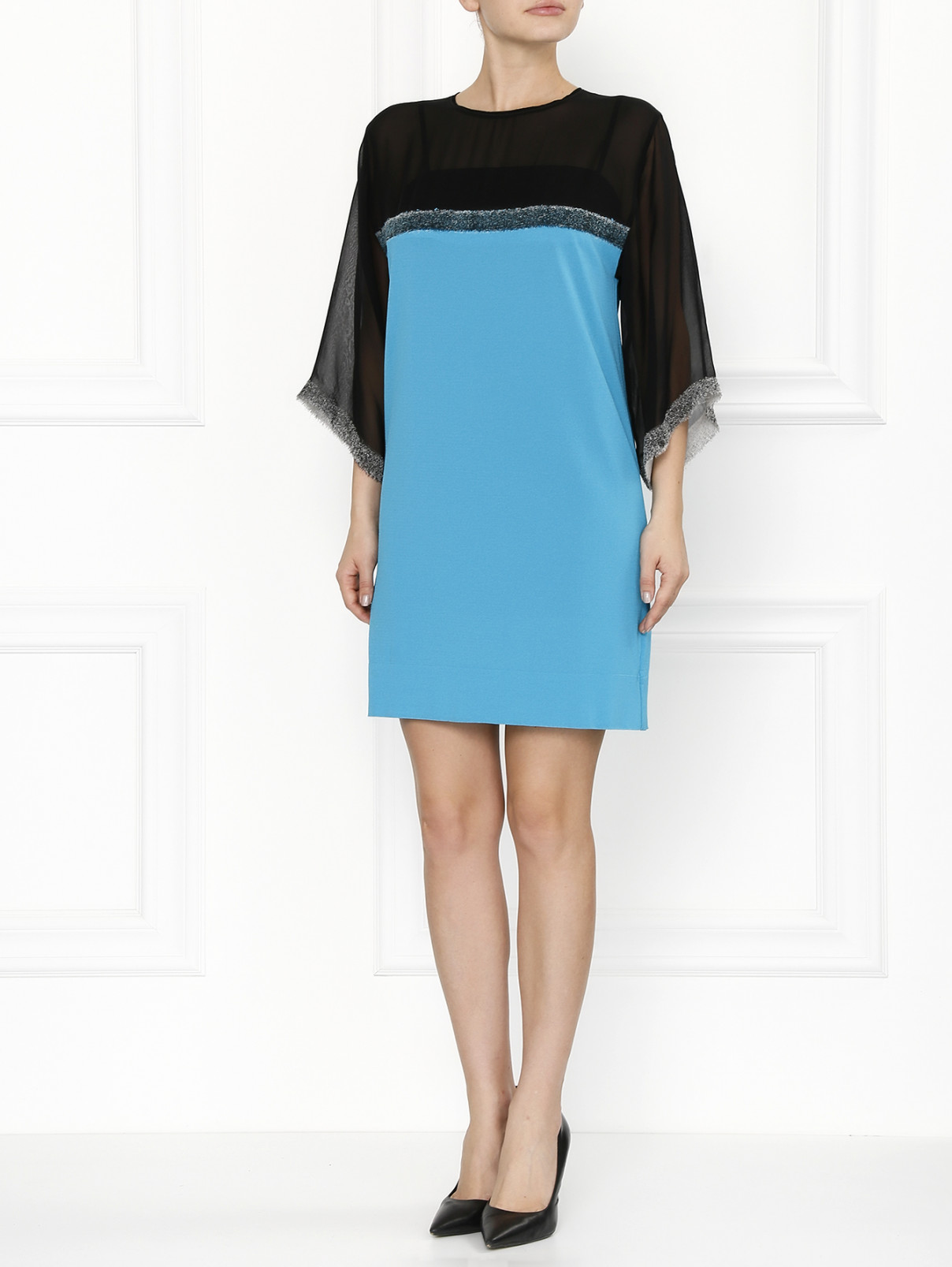 Мини-платье с рукавами 3/4 Iceberg  –  Модель Общий вид  – Цвет:  Черный