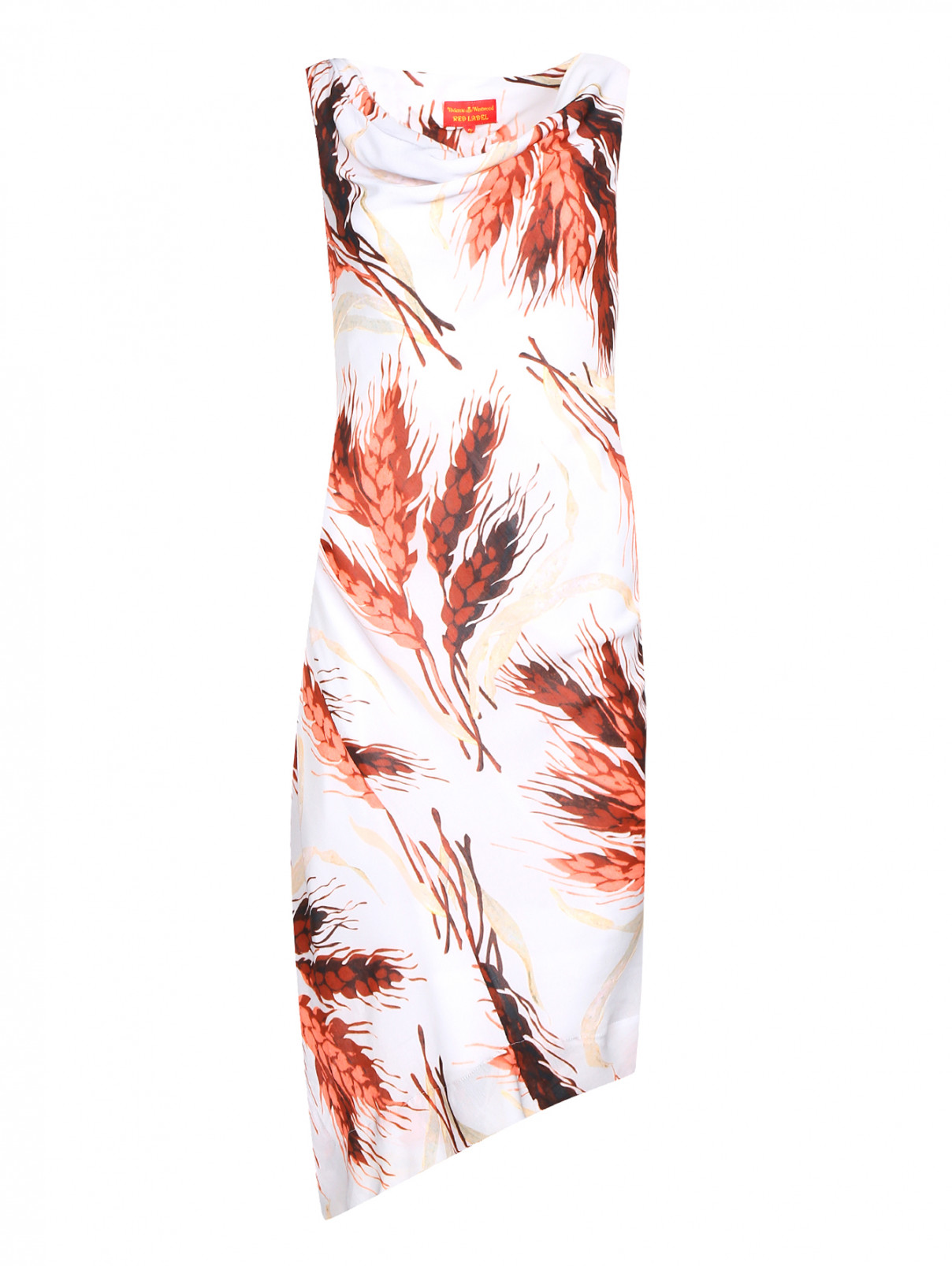 Платье-миди без рукавов с узором Vivienne Westwood  –  Общий вид  – Цвет:  Серый