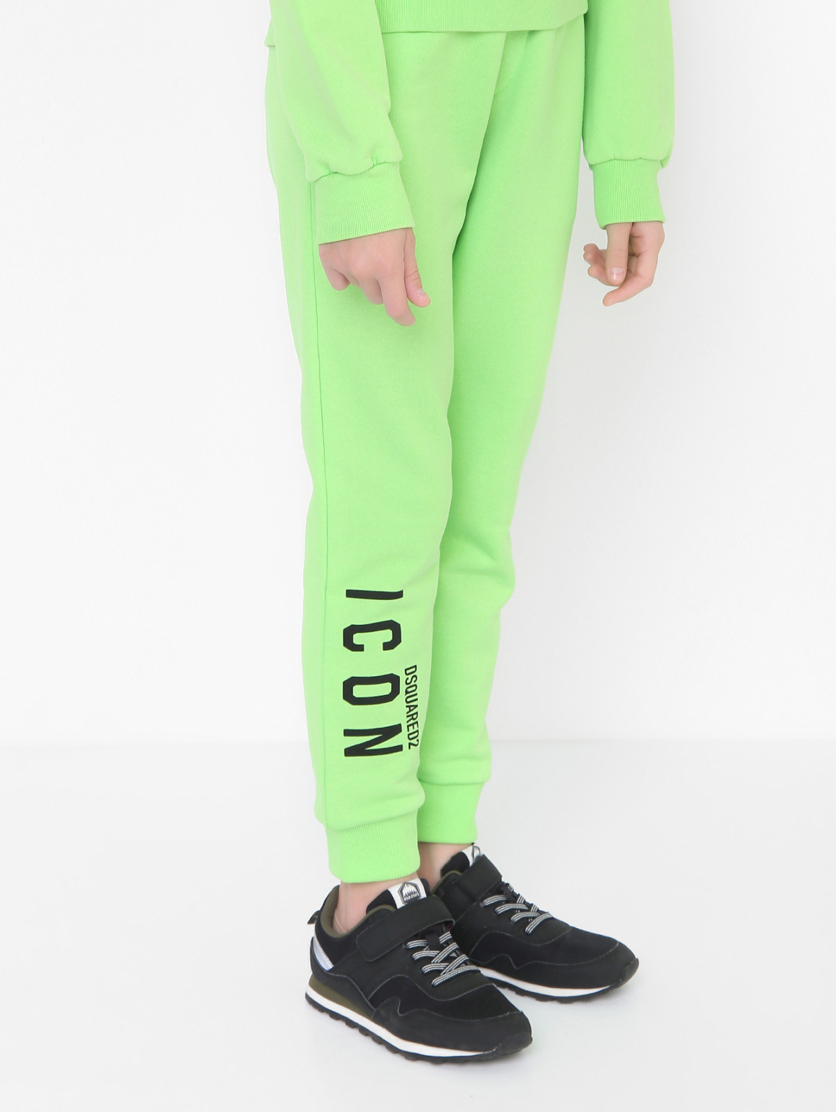 Трикотажные брюки с карманами Dsquared2  –  МодельВерхНиз  – Цвет:  Зеленый