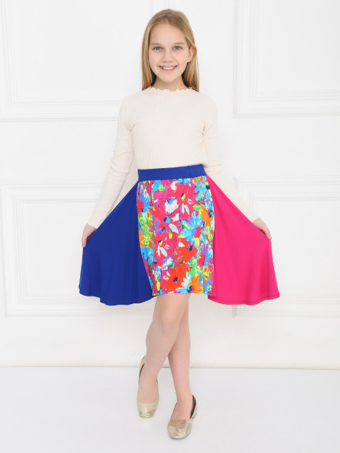 Юбка с ассиметричными контрастными вставками Junior Gaultier - МодельОбщийВид